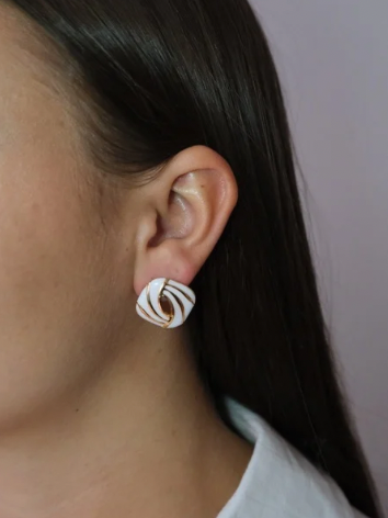 BOUCLES MARBRÉ BLANCHE