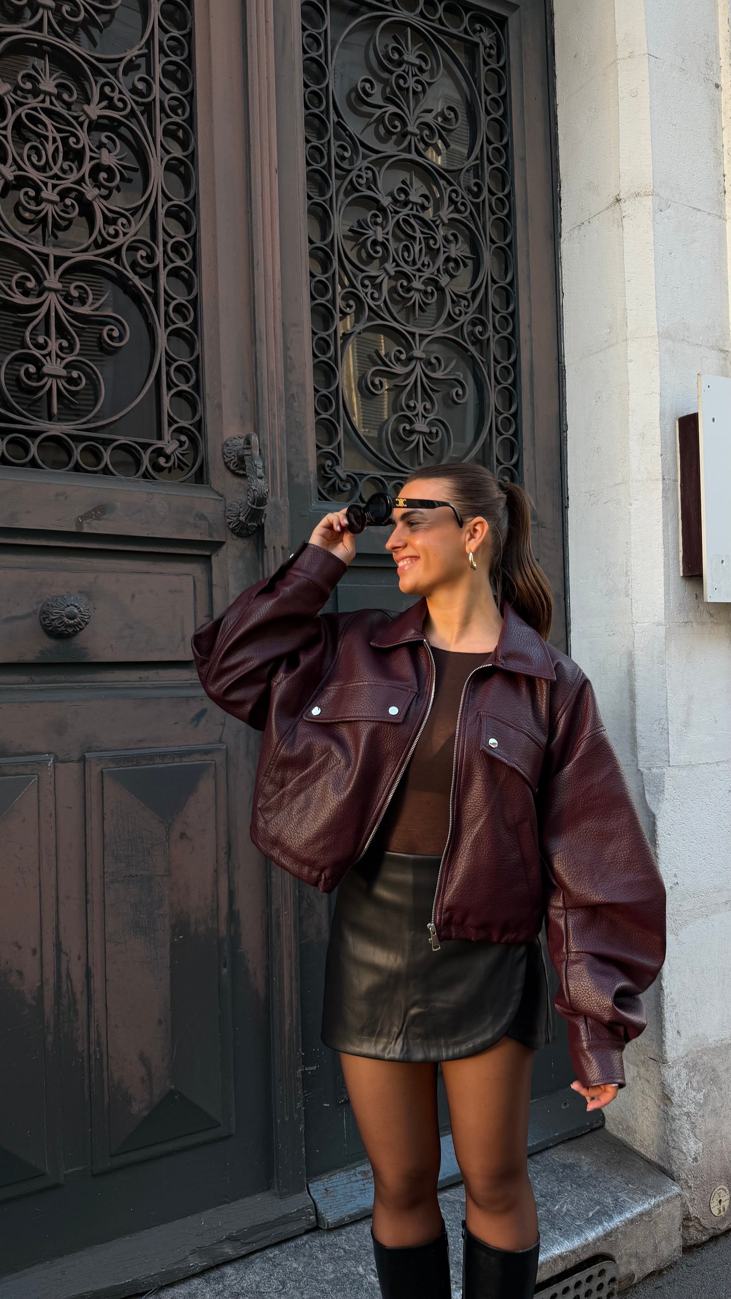 VESTE MORGANE BORDEAUX