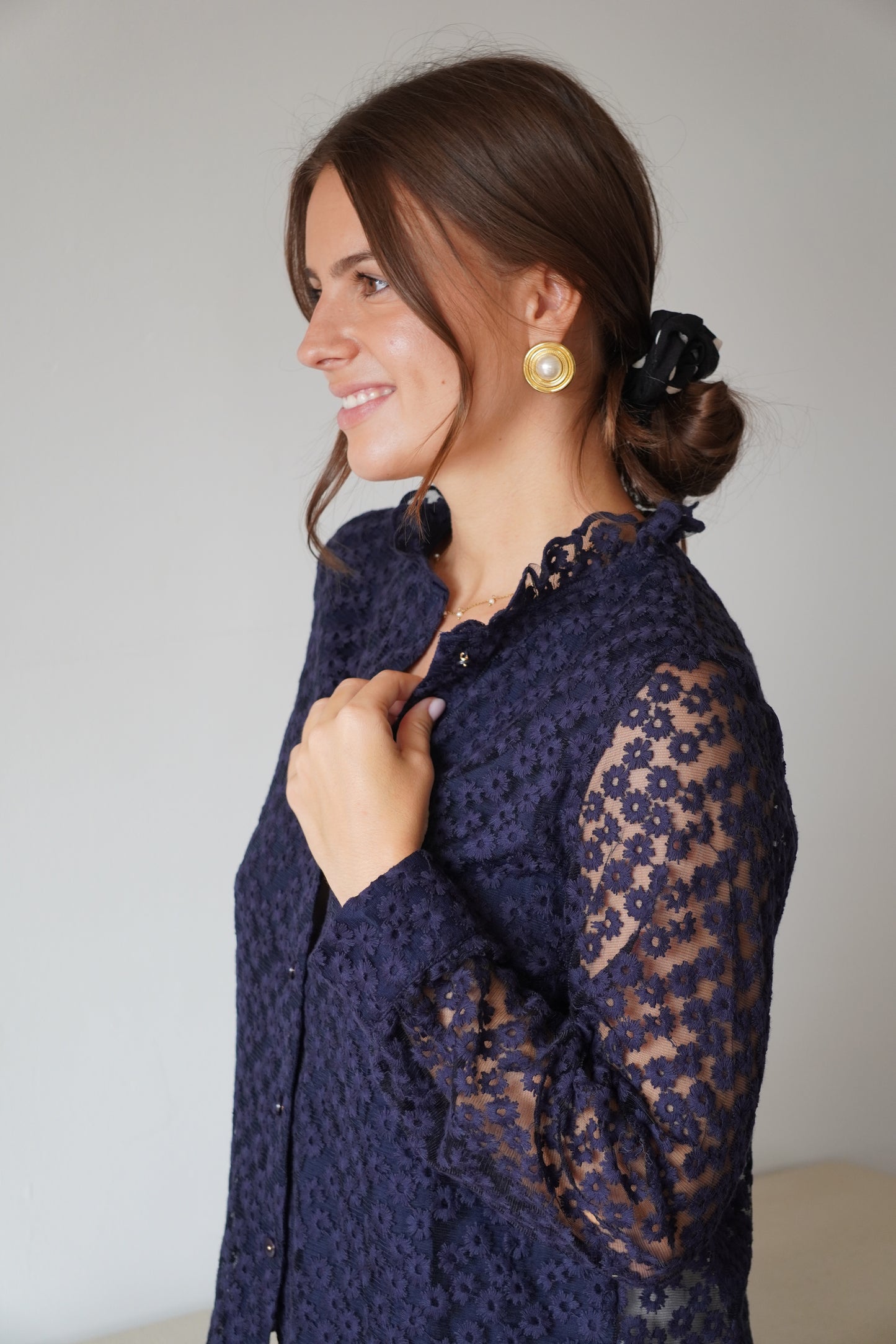 BLOUSE VANILLE BLEU MARINE