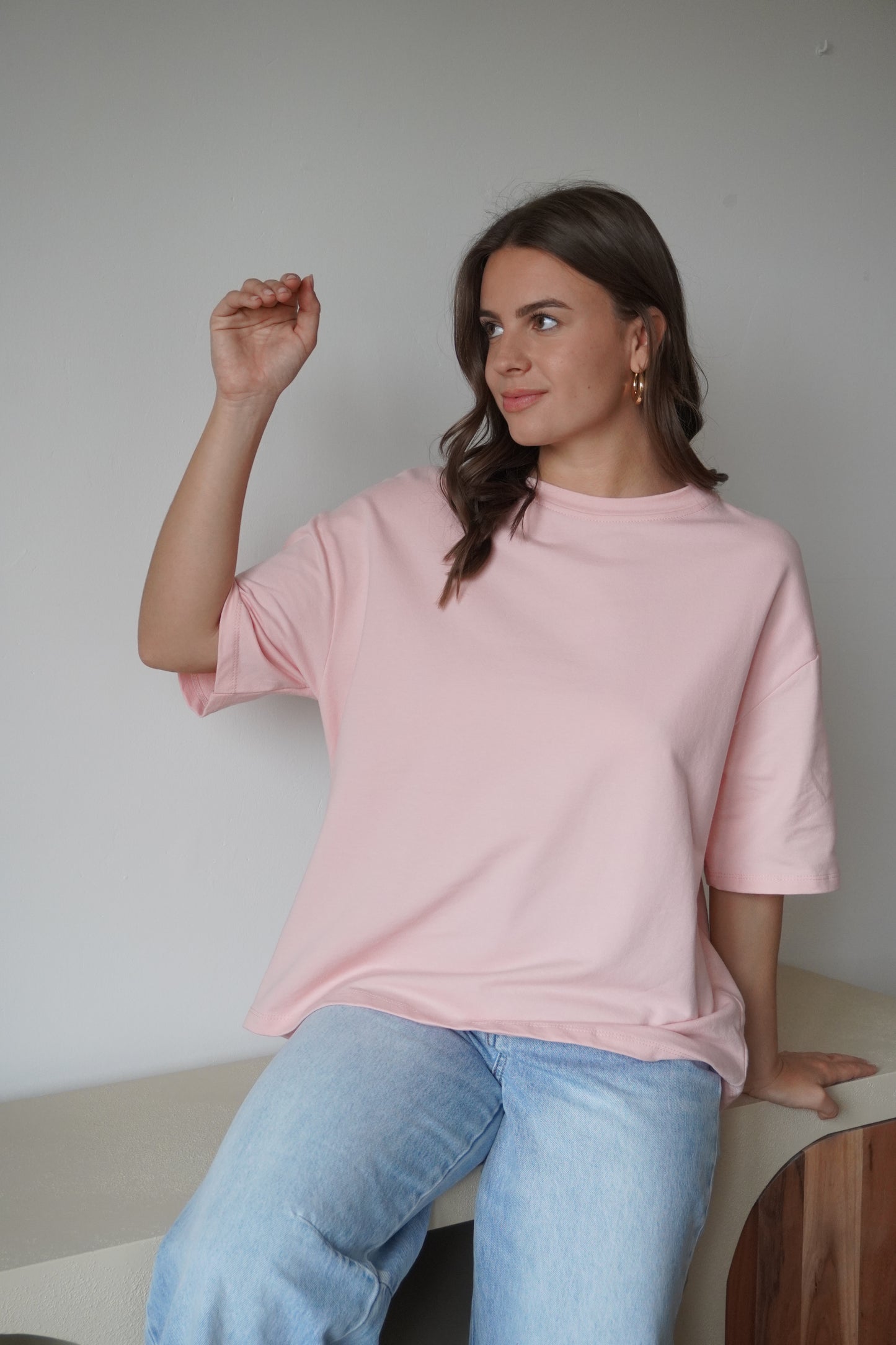T-SHIRT CŒUR DENTELLE ROSE