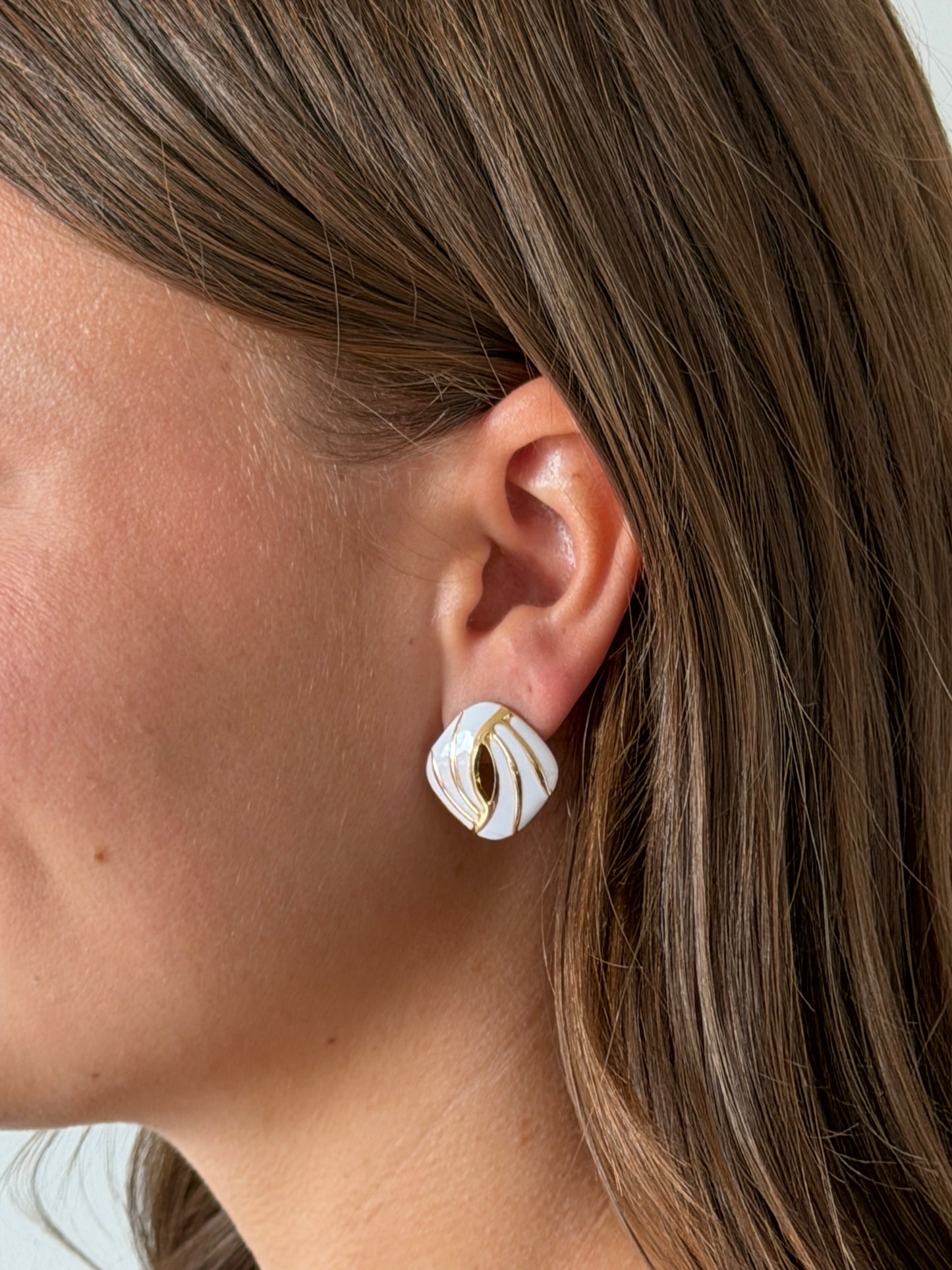 BOUCLES MARBRÉ BLANCHE
