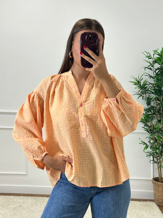 BLOUSE VICHY JAUNE