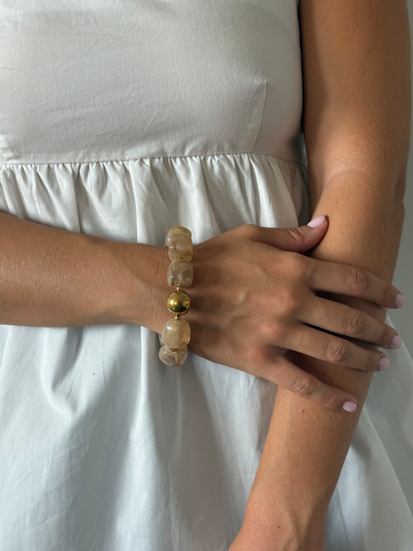 BRACELET RESINE TAUPE