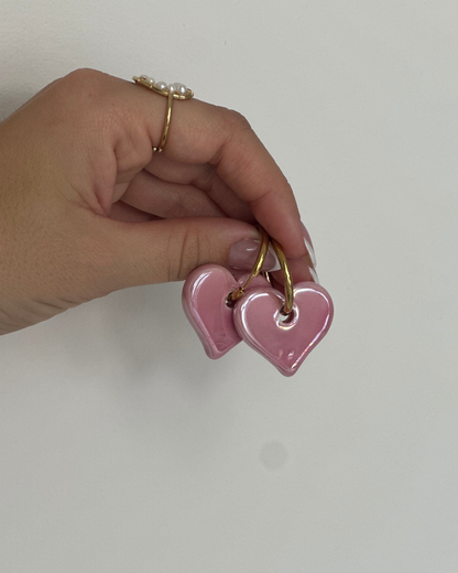 BOUCLES EN CÉRAMIQUE - rose