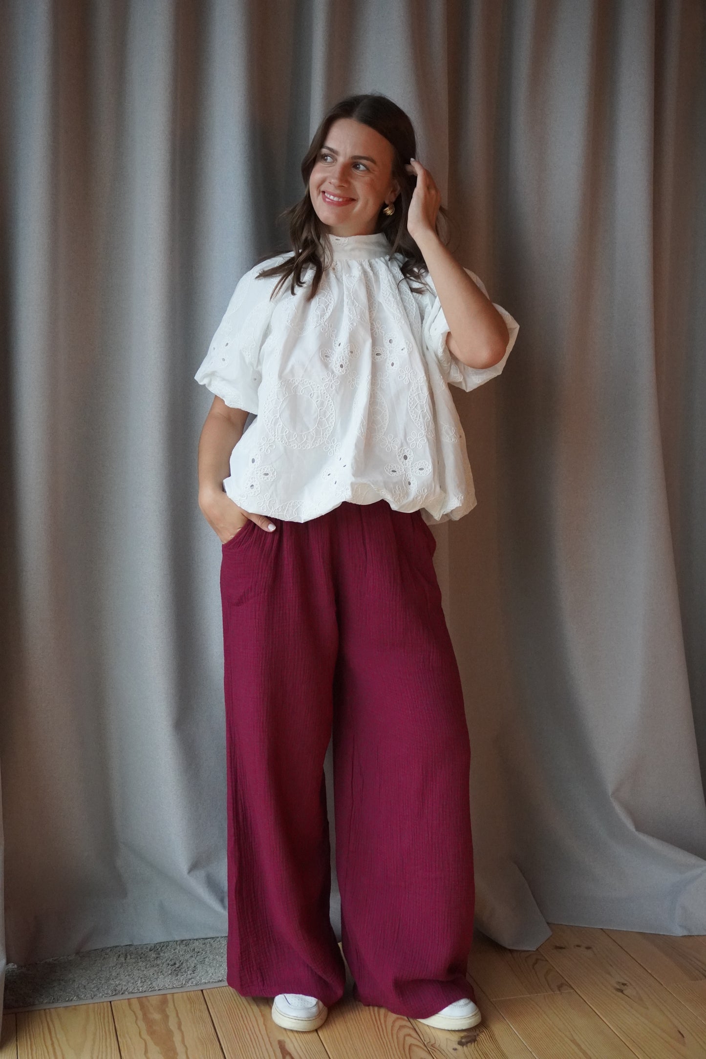 PANTALON IDOIA POUPRE