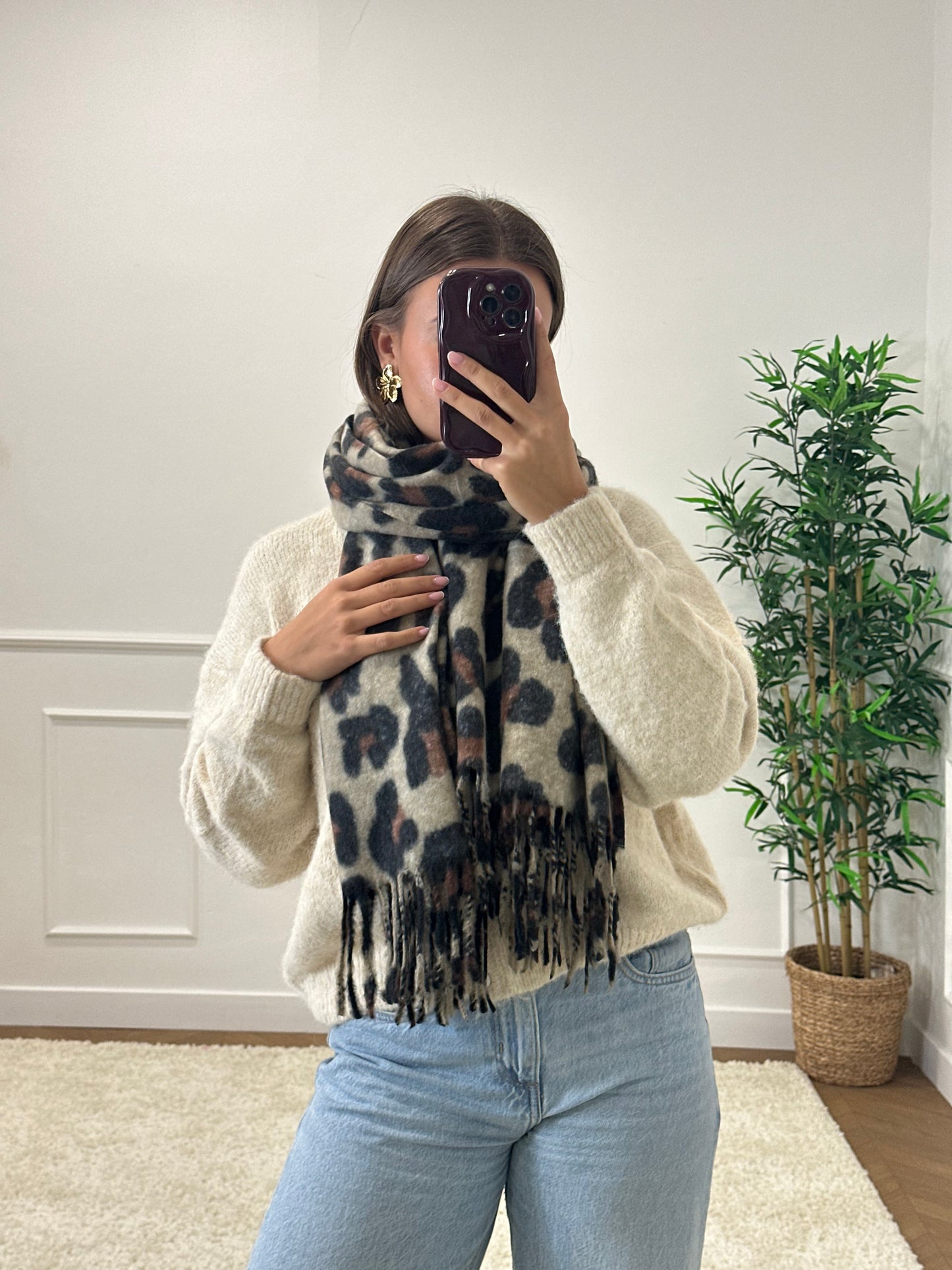 ÉCHARPE LÉOPARD CAMEL