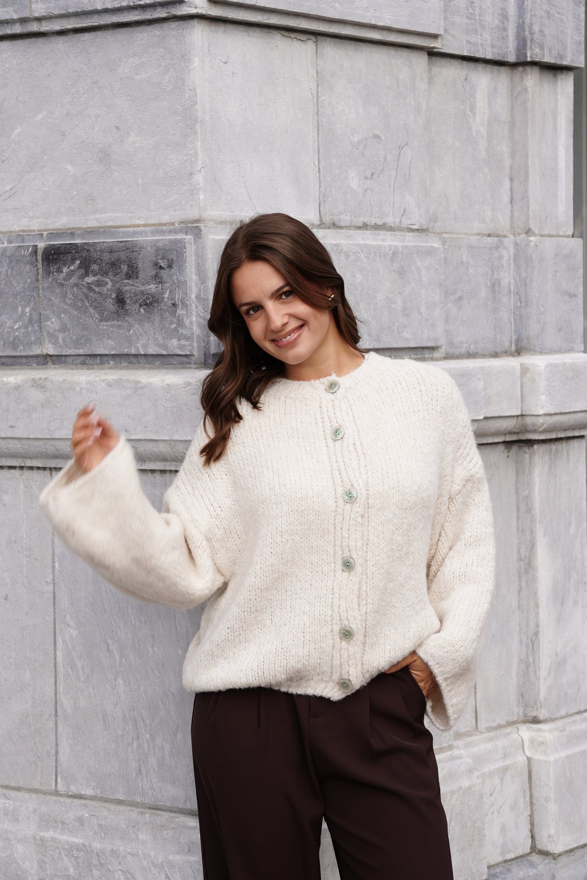 GILET LÉANDRA ÉCRU