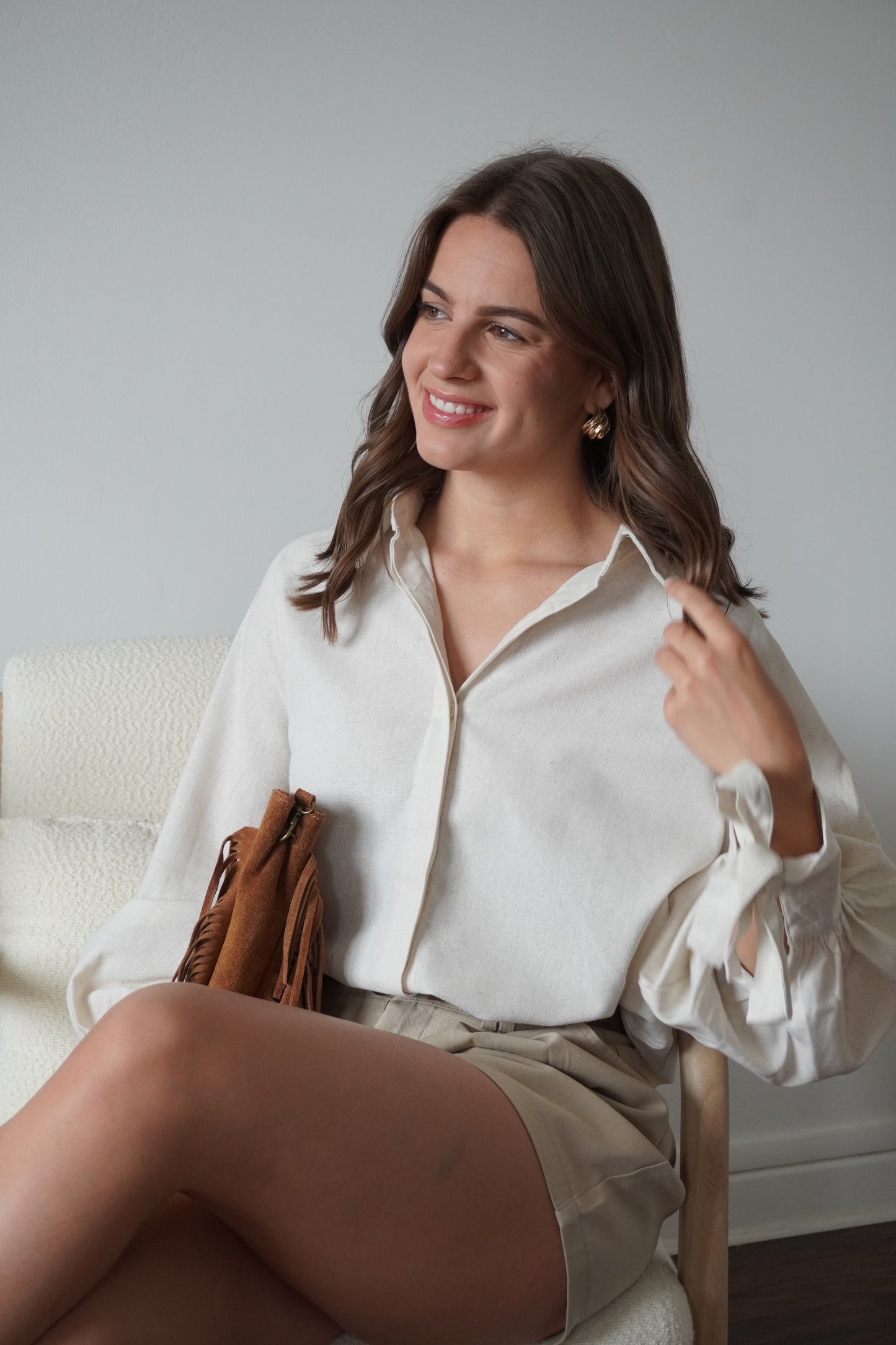 CHEMISE EN LIN BEIGE
