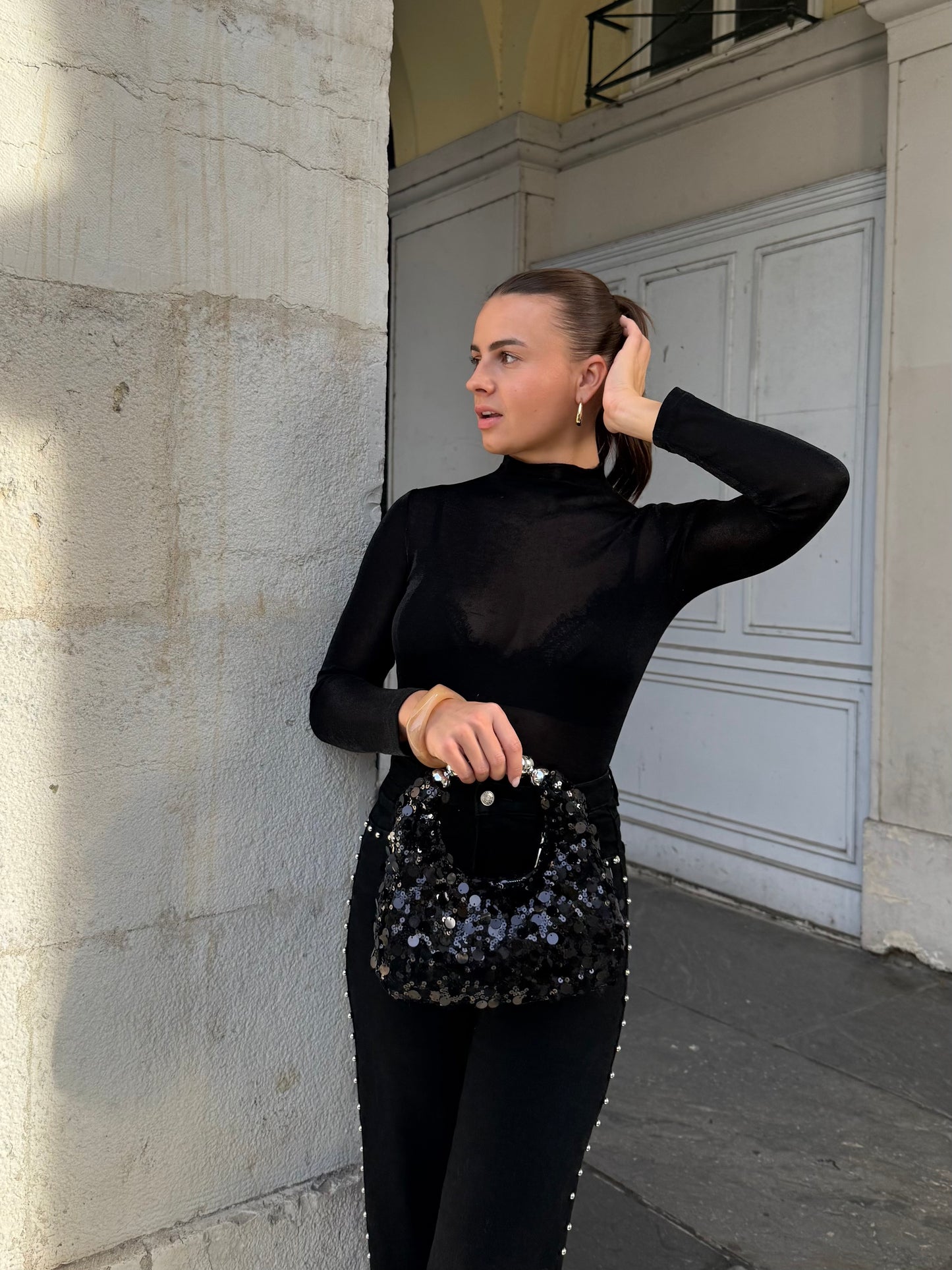 SAC À SEQUINS NOIR