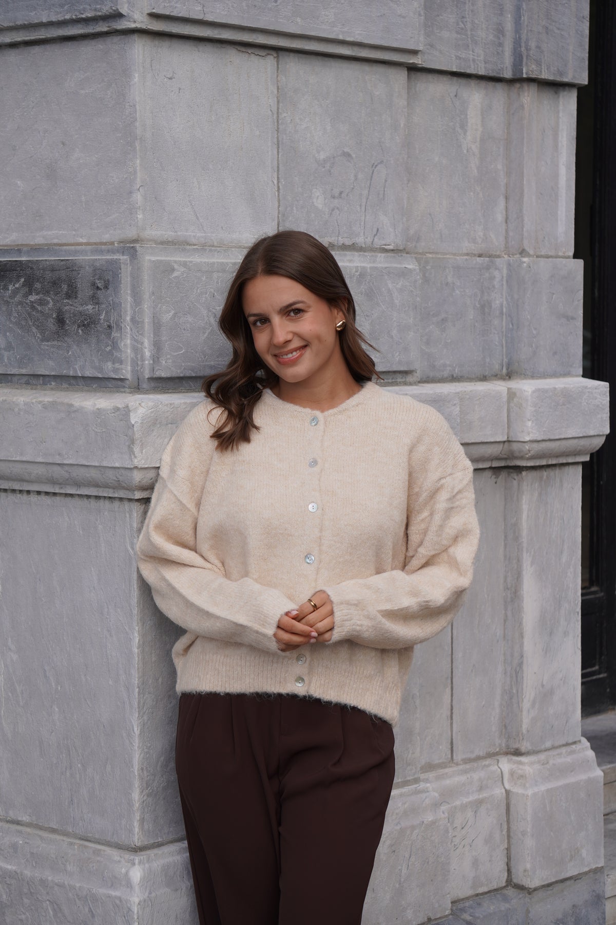 CARDIGAN LÉO ÉCRU