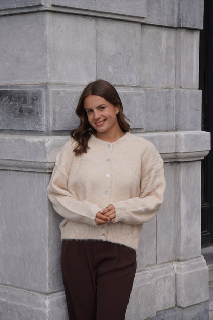 CARDIGAN LÉO ÉCRU