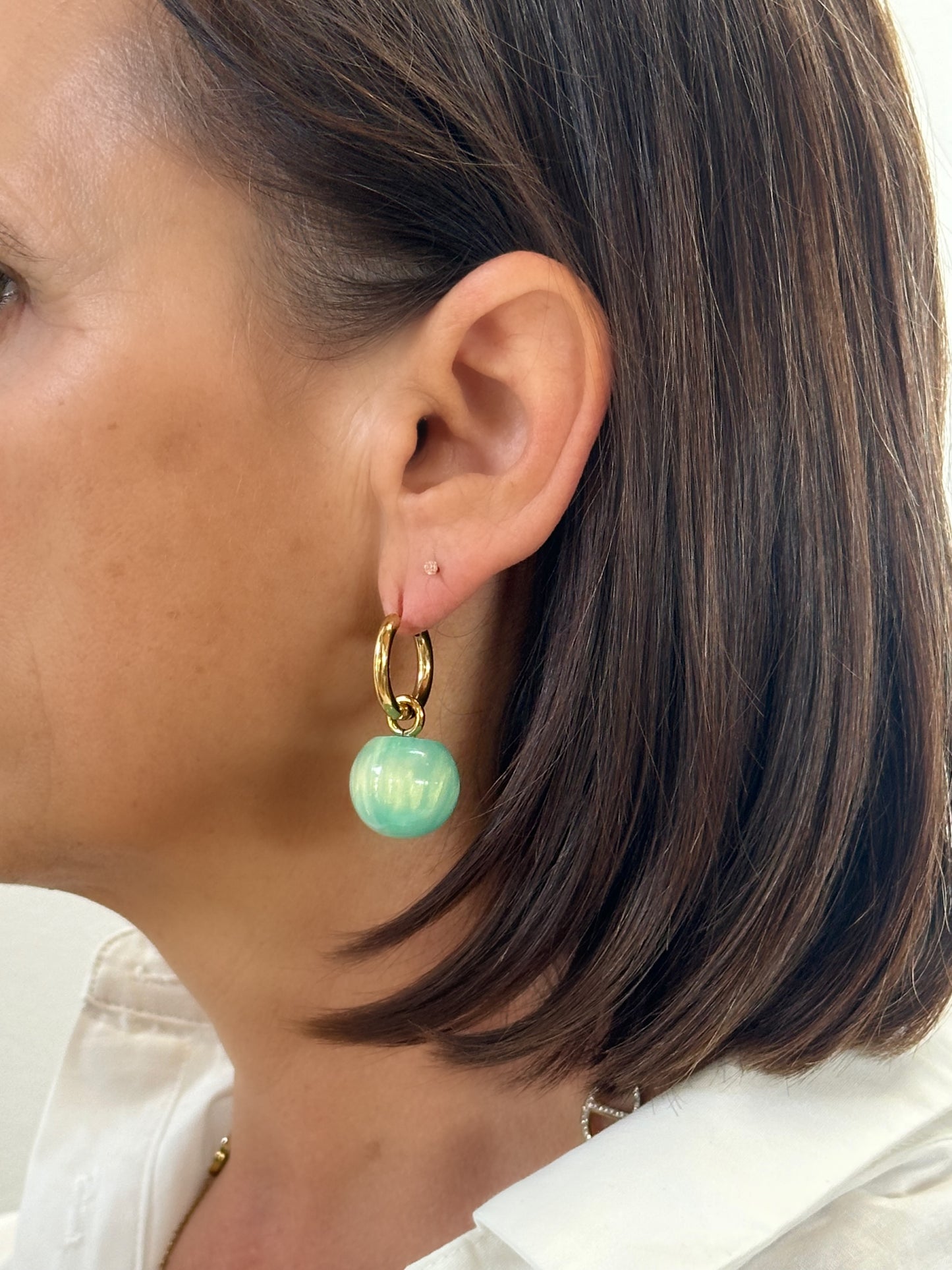 BOUCLES ANNA - verte et dorée