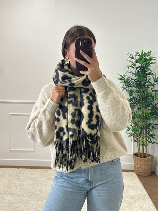 ÉCHARPE LÉOPARD BEIGE