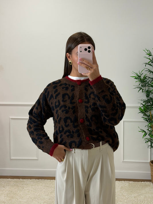 GILET LÉOPARD ROUGE