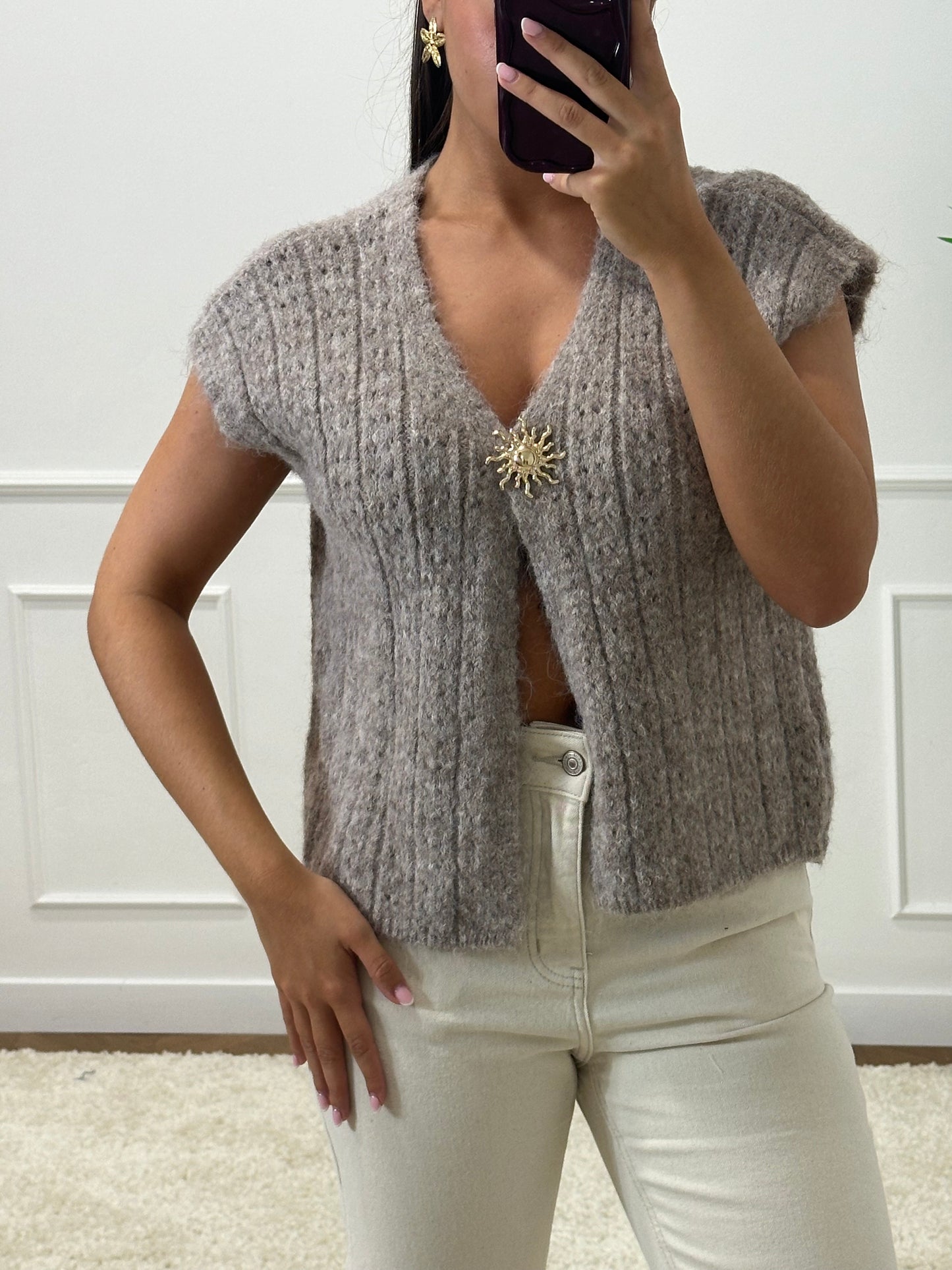 GILET GIA TAUPE ⚠️ PRÉCOMMANDE - expédition au plus tard le 08/08 ⚠️