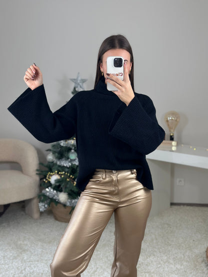 Pantalon simili LÉONI doré