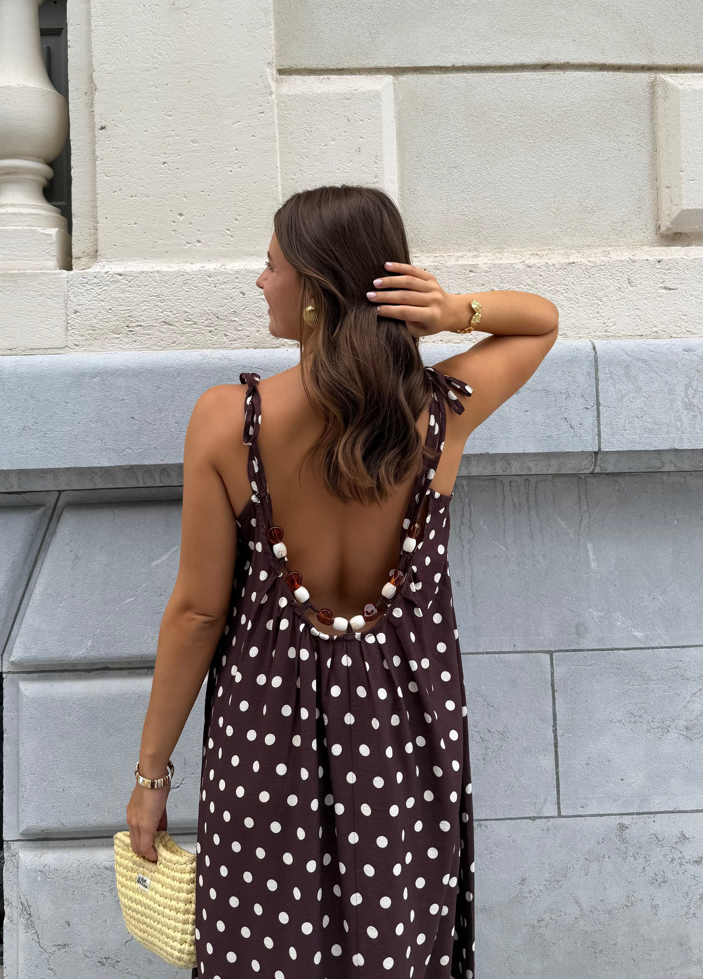ROBE MAG MARRON À POIS - PRÉCOMMANDE (expédition mercredi)