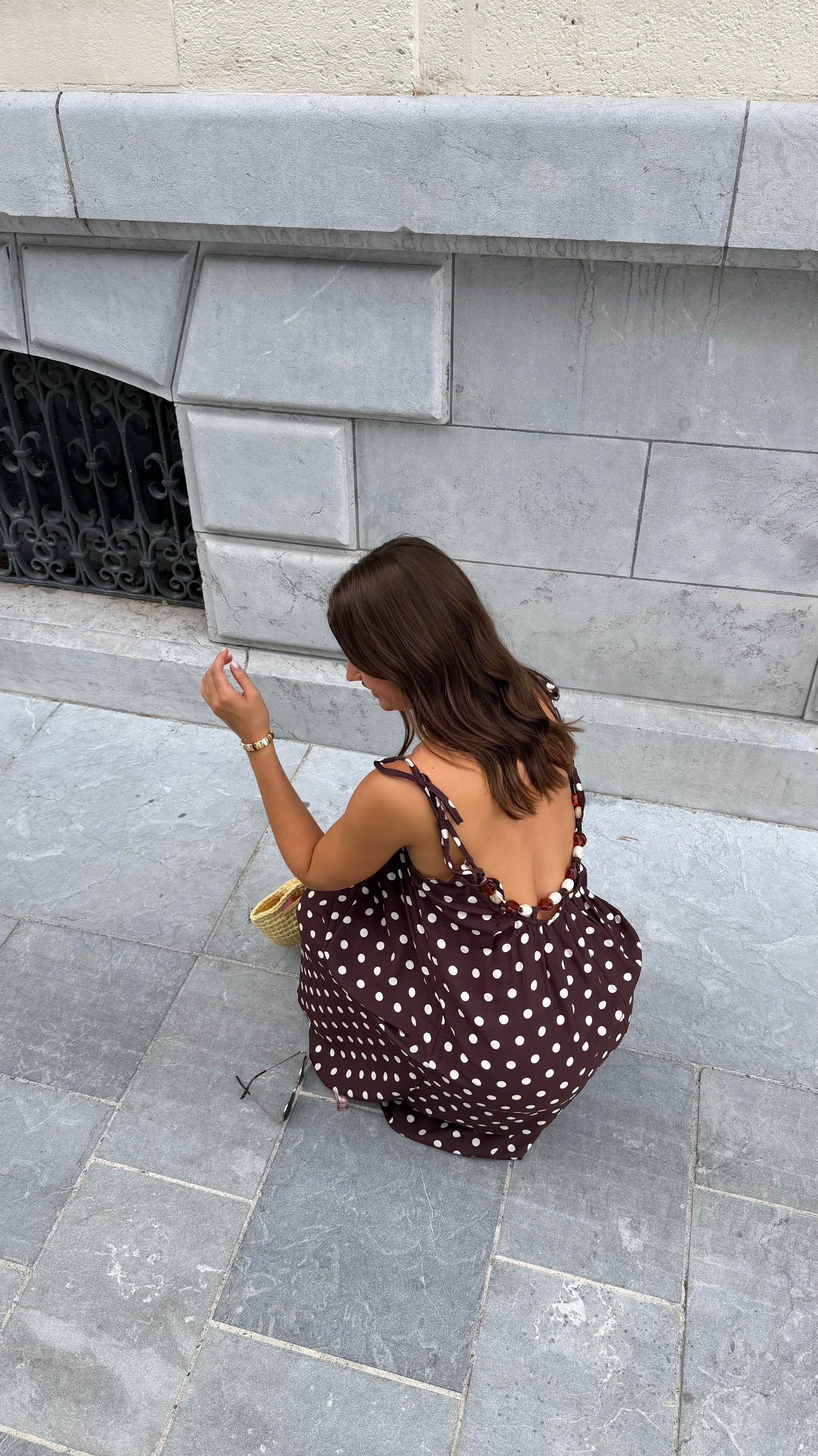 ROBE MAG MARRON À POIS - PRÉCOMMANDE (expédition mercredi)