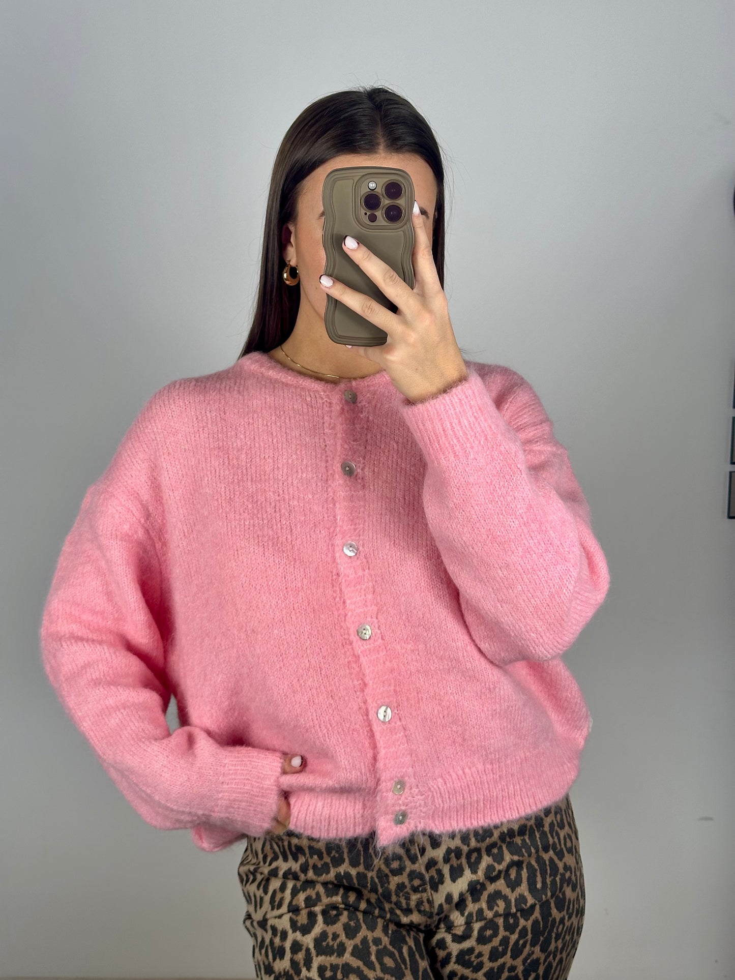 CARDIGAN LÉO ROSE PALE