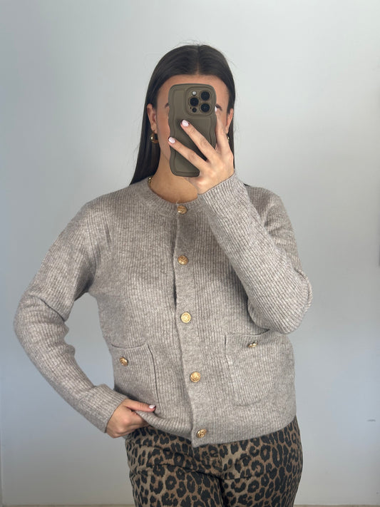 GILET CELESTE TAUPE